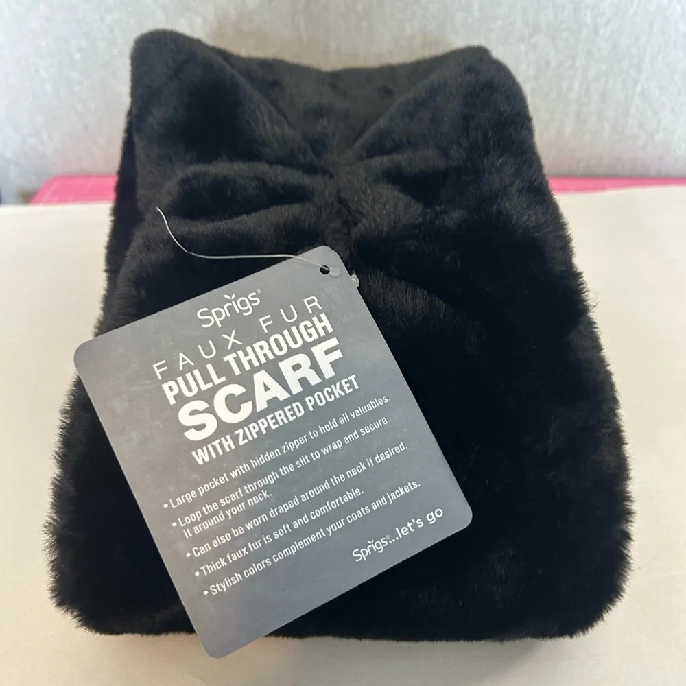 Elegant Black Scarf NWT - Picture 10 of 11